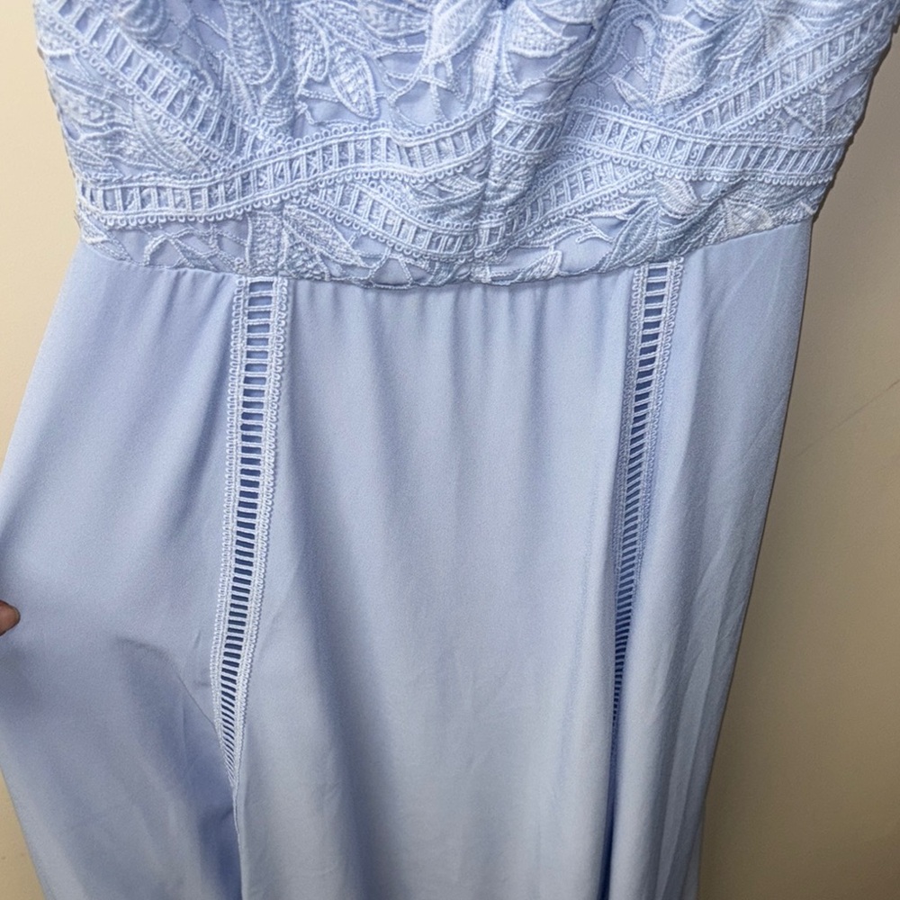 NWT ASOS Blue Ruched V-Neck Midi Dress for Prom - Picture 12 of 12